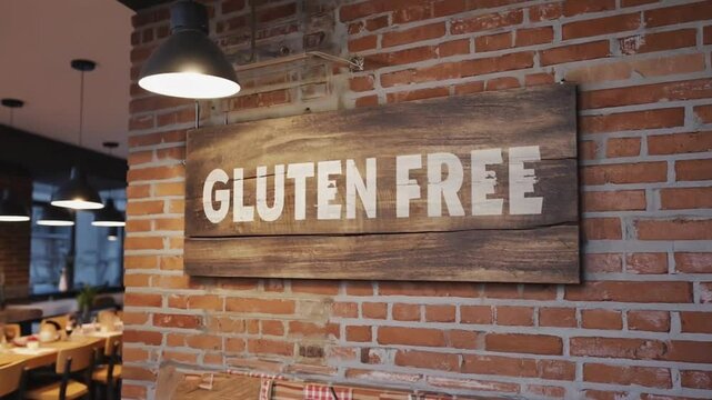 Gluten-free sign in a restaurant.