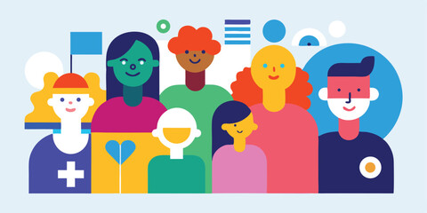 Diverse group of happy people community teamwork collaboration