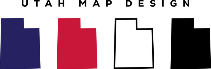 Minimal Utah State Outline – Line Art Map Silhouette