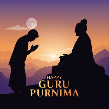 new Happy guru Purnima guru and shishya teaching, god abstract Vector Illustration design for guru purnima 