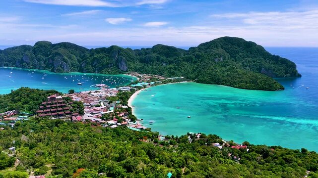 Aerial view of the Phi Phi Island in the Krabi Province, Thailand