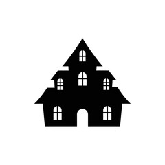 Halloween haunted house vector icon design