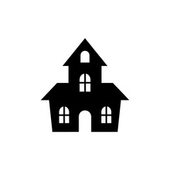 Halloween haunted house vector icon design