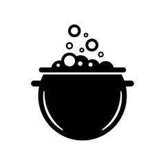 Halloween cauldron with bubbling potion icon