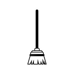 Halloween broomstick icon for spooky decorations