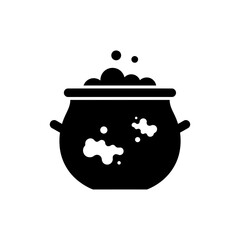 Halloween cauldron icon with bubbling potion