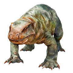Lystrosaurus, watercolor clipart vector, isolated on a white background.