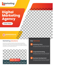 Business digital marketing agency flyer vector changeable editable photo, do not include