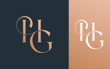 Initial letter HG GH logo design vector illustration for couple, wedding, and business