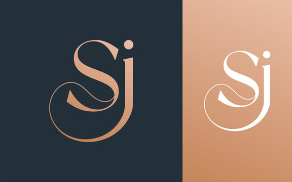 Initial letter SJ JS logo design vector illustration for couple, wedding, and business