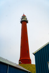 IJmuiden High Lighthouse. Cast iron high lighthouse of North Sea port IJmuiden, North Holland, Netherlands