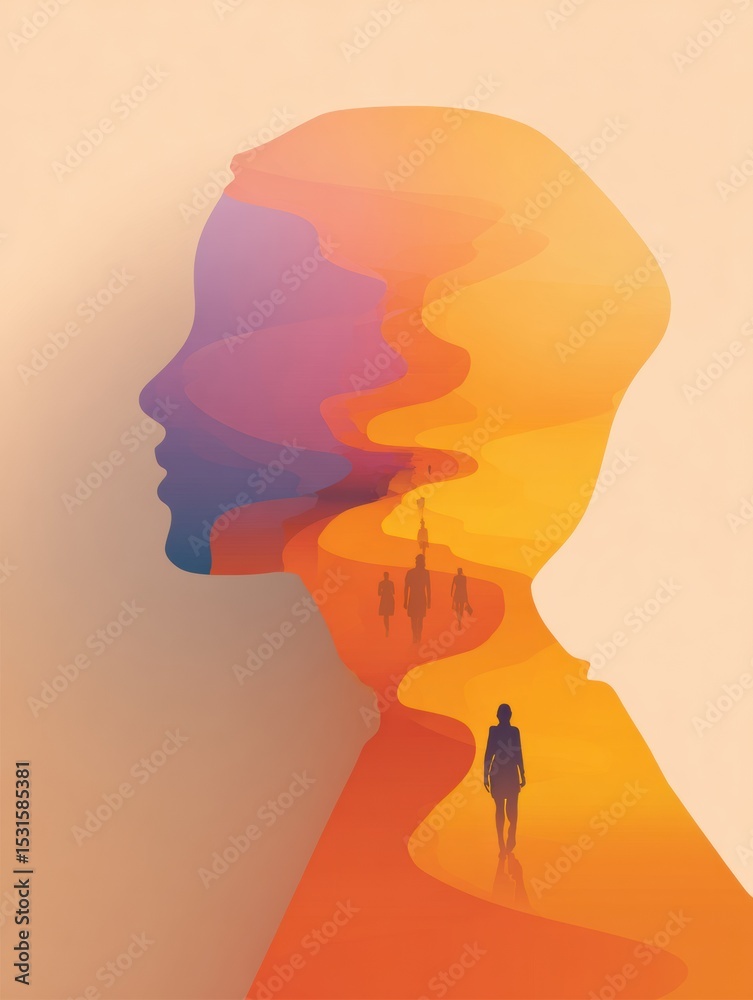 Poster five effective tips for stress relief presented in a modern and minimal design with warm tones and a
