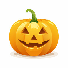 Vector of Halloween pumpkin with carved smile on white background.