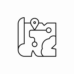 map route icon sign vector