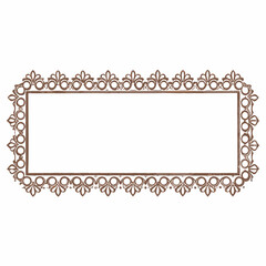 Elegant Rectangular Vintage Border with Ornate Decorative Elements Vector Islamic design.

