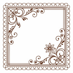 Elegant Flourish Corner Decorative Frame Vector Illustration
