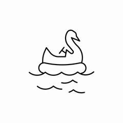 swan boat icon sign vector