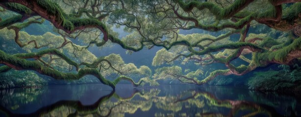 An ancient forest filled with towering trees and hidden glades is said to be the dwelling place of magic among its roots and branches