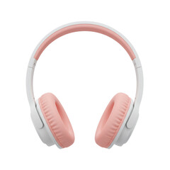 3d pink and white headphones render