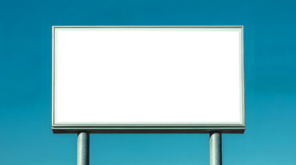 Obraz premium Blank green highway sign against a bright clear blue sky for messaging and communication