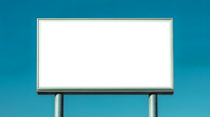 Blank green highway sign against a bright clear blue sky for messaging and communication