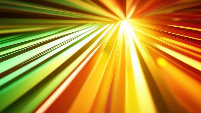 Abstract colorful light rays converging to a central point, creating a dynamic and vibrant visual effect.