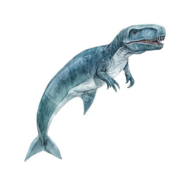 Fototapeta premium Kronosaurus, watercolor drawing vector, isolated on a white background.