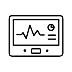 Medical monitor displaying heartbeat and time indicators  