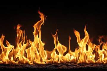 Fiery flames against a dark backdrop