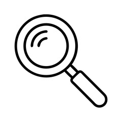 Simple magnifying glass icon in minimalist line art design  