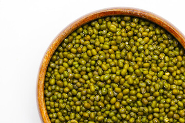 Mung bean on white background.