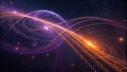 Obraz premium Abstract Quantum Data Visualization in Space