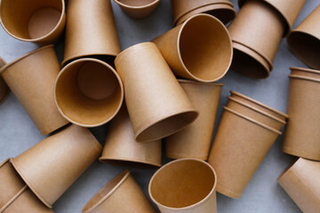 Brown paper cups, disposable glass