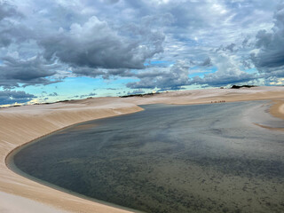 Brazil, Barreirinhas - 2023, May: Clouds over the Lagoon in Lençóis Maranhenses