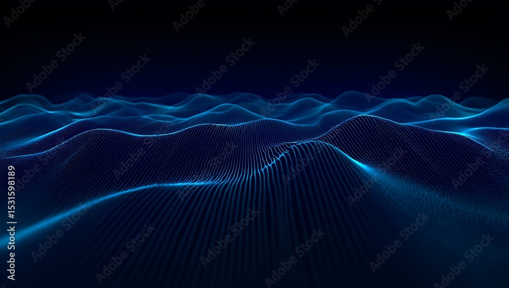 Fototapete Abstract Digital Waveforms  A mesmerizing visualization of flowing data and energy