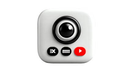 3D Rendered Square Multimedia App Icon