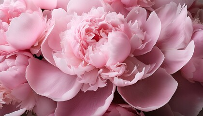 Fototapeta premium full bloom pink peonies soft petals delicate background stock bright