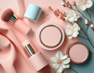modern elegance beauty brand banner featuring pastel colors and stylish design