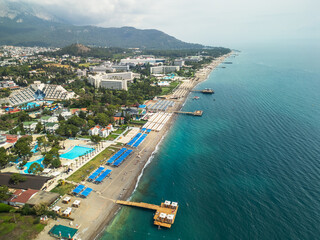 Cloudy mountains and beaches of Goynuk in Kemer, Turkey. © Yar