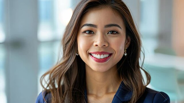 Confident Professional: A poised and confident woman, radiating warmth and approachability, is captured in a headshot that speaks volumes about her professional demeanor.