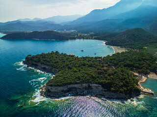 Fototapeta premium Phaselis Beach in Turkey - Drone View