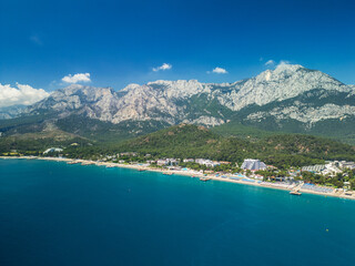 Fototapeta premium Goynuk Beach Coast in Kemer, Türkiye - Drone View
