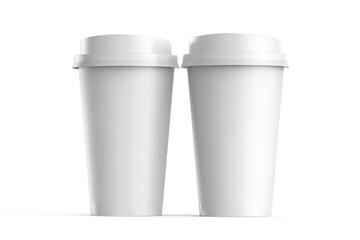 Paper Coffee Realistic Takeaway Cup Mockup 3D Rendering