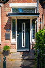 Typical dutch door. Dutch holland architectural detail, a door in Netherlands city. Dutch door