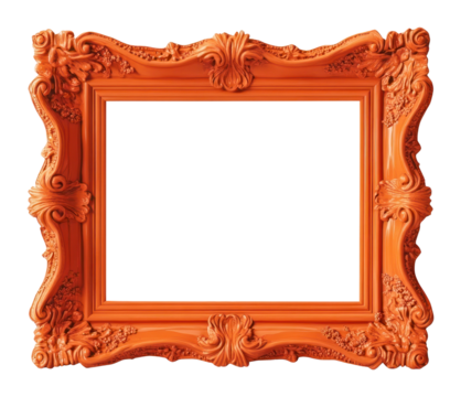 PNG Rectangle vintage picture framed mockup orange decorative furniture.