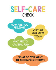 Self-Care Check In With Yourself Poster, Self Care Check, Daily Checklist, Feelings Check In Poster, Mental Health Check In Daily Affirmation