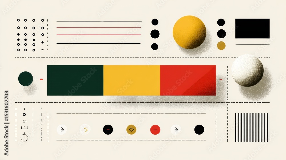 Poster UI Design Principles Infographic Featuring Contrast, Alignment, Repetition, and Proximity With Illustrative Graphics and Color Blocks for Better Understanding