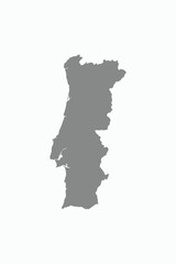 Flat Design Map of the PORTUGAL &ndash; Vector Graphic for Print and Web (may contain provinces)