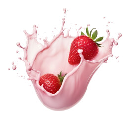 PNG Milk splash strawberry fruit refreshing.