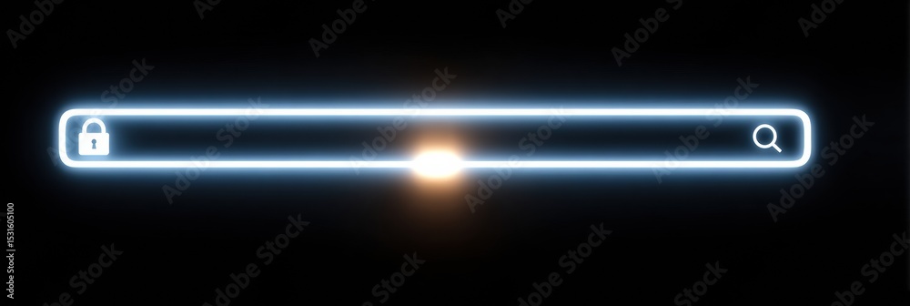 Aufkleber secure internet browser bar with glowing lock symbol indicating safe browsing experience online